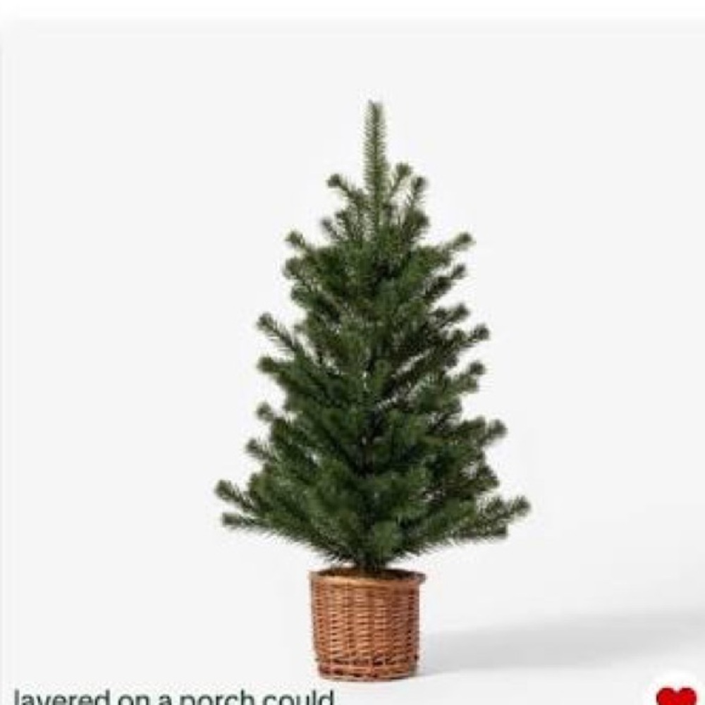 Artificial Pine in rattan basket - Threshold designed with Studio McGee